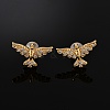 Eagle Brass Micro Pave Clear Cubic Zirconia Stud Earrings EJEW-B131-06G-2