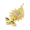 Rack Plating Brass Micro Pave Cubic Zirconia Pendants KK-Z039-10G-2