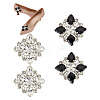 2 Pairs 2 Colors Glass Rhinestone Shoe Decorations AJEW-GO0001-88-1