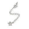 Brass Micro Pave Cubic Zirconia Ends with Chains KK-U043-02P-1