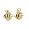 Brass Micro Pave Cubic Zirconia Charms KK-D502-26E-G-1
