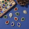 10Pcs Alloy Rhinestone Pendants ALRI-YW0001-25A-5