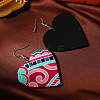 Printed Acrylic Dangle Earrings for Women WG7422D-01-3