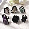 Natural Gemstone Irregular Nugget Open Cuff Rings G-A278-03AB-1