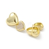 Heart Rack Plating Brass Cubic Zirconia Stud Earrings for Women EJEW-K245-14G-2