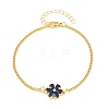 Brass Pave Cubic Zirconia Flower Link Bracelets for Women KK-CBA68DA-07A-G-4