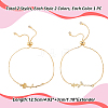 4Pcs 2 Colors Brass Chain Bracelet BJEW-GA00002-2