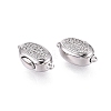 Brass Micro Pave Clear Cubic Zirconia Box Clasps KK-Q074-06P-3
