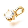 Brass Micro Pave Cubic Zirconia Charms KK-D356-05A-G-2