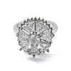 Gear Rotatable Open Cuff Rings for Women RJEW-S402-12P-2