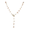 Natural Sunstone Chip Handmade Link Chain Necklaces NJEW-JN05811-03-2