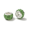 80Pcs Polymer Clay Rhinestone European Large Hole Beads with Silver Color Plated Brass Cores FPDL-LT0001-02B-3