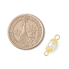 Baking Paint Pearlized Glass Pearl & Acrylic Flower Connector Charms PALLOY-JF04299-02-2