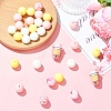 30Pcs 6 Styles Round Silicone Focal Beads SIL-YW0001-99-4