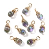 10Pcs Glass Pendants PALLOY-YW00130-04-1
