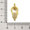 Brass Micro Pave Clear Cubic Zirconia Lobster Claw Clasps KK-A230-11G-3