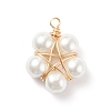 Glass Pearl Pendants PALLOY-JF01542-01-1