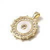 Brass Micro Pave Clear Cubic Zirconia Pendants KK-C262-19G-2