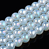 Electroplate Transparent Glass Beads Strands GLAA-T032-T8mm-AB14-1