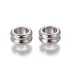 201 Stainless Steel Grooved European Beads X-STAS-P239-03P-1