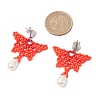 Glass Seed Beads Butterfly Stud Earrings EJEW-MZ00351-01-3