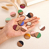 Cheriswelry 18Pcs 9 Colors Opaque Resin & Walnut Wood Pendants RESI-CW0001-17-6