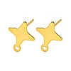 Star Shape 201 Stainless Steel Stud Earrings Findings STAS-Q251-02G-1