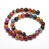 Dyed Natural Agate Faceted Round Beads Strands G-E268-22-3