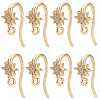 20Pcs Brass Micro Pave Clear Cubic Zirconia Star Earring Hooks KK-BBC0028-99-1