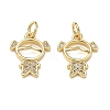 Brass Micro Pave Clear Cubic Zirconia Pendants CU-CBA9AFC-01G-04-1