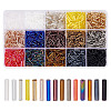 2250Pcs 15 Colors Glass Bugle Beads SEED-GO0001-06-1