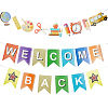 Gorgecraft 2 Sets 2 Styles Welcome Come Back & School Supplies Paper Banners DIY-GF0008-73-1