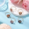 Flower Natural Gemstone Rings RJEW-JR00730-2