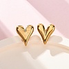 Ion Plating(IP) 304 Stainless Steel Heart Stud Earrings for Women EJEW-F300-09G-1