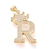 Brass Micro Pave Cubic Zirconia Pendants KK-R138-002R-1