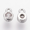 Brass Cubic Zirconia Charms X-ZIRC-P068-01P-2