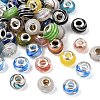 Mixed Styles Handmade Lampwork Large Hole Rondelle European Beads LPDL-L003-03-1
