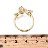 Brass Micro Pave Clear Cubic Zirconia Cuff Open Rings CU-CBA5C10-15G-4