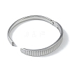 Non-Tarnish 304 Stainless Steel Grooved Hinged Bangles for Women BJEW-U002-10P-4