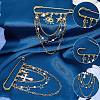 2Pcs 2 Styles Steel Brooches JEWB-BM0001-01G-7