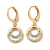 Real 18K Gold Plated Brass Dangle Leverback Earrings EJEW-A033-28G-1