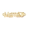 Mother's Day Brass Word Mama with Heart Links Connector Charms KK-C263-25A-G-1