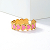 Stainless Steel Enamel Cute Sweet Delicate Heart Cuff Ring for Daily Romantic Gift MP6102-1