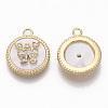 Brass Micro Pave Cubic Zirconia Pendants KK-T062-04W-NF-2