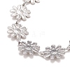 Enamel Daisy Link Chains Bracelet BJEW-P271-01P-05-3