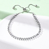 304 Stainless Steel with Clear Cubic Zirconia Link Chain Bracelets BJEW-G754-03P-04-2