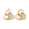 Natural White Shell Flower Links Connector Charms KK-Z140-09G-1