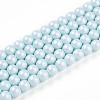 Baking Painted Pearlized Glass Pearl Bead Strands HY-N002-4mm-B01-2