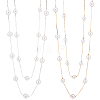 ANATTASOUL 2Pcs 2 Colors ABS Plastic Imitation Pearl Beaded Double Layer Necklaces Set NJEW-AN0001-20-1