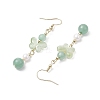 Natural Green Aventurine Butterfly Dangle Earrings EJEW-JE06317-02-4